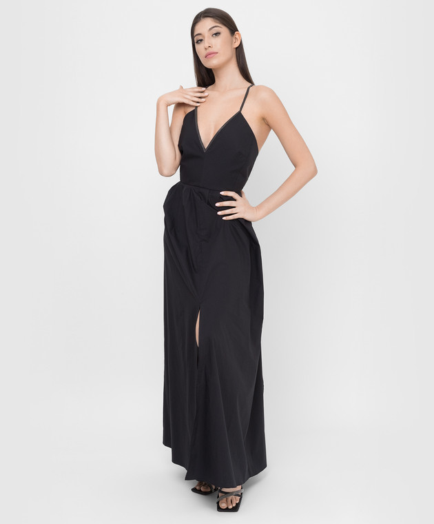 Brunello Cucinelli Черное платье с вырезом M0H93A4925 изображение 2