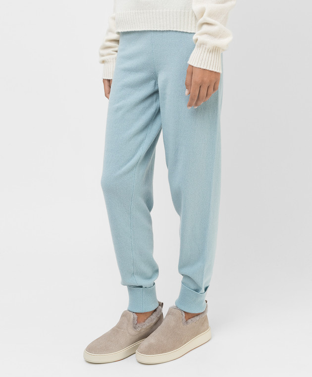 Babe Pay Pls Blue wool and cashmere joggers DFB034 image 3