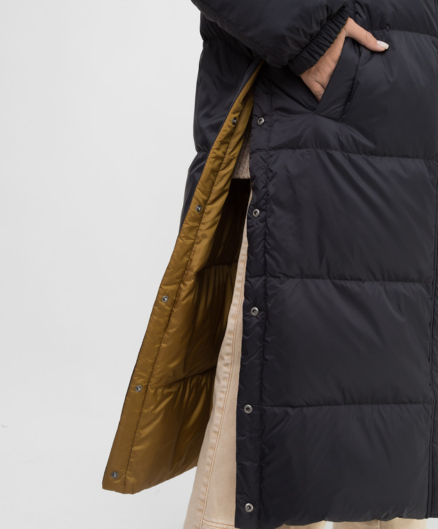 Yves Salomon Army Горчичная двусторонняя пуховая куртка с принтом 22WFM03720M03W изображение 5