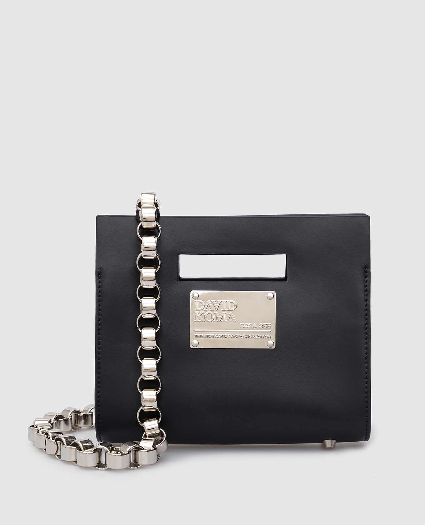 

Темно-синяя кожаная сумка London с логотипом, Тёмно-синий, Сумки на плечо