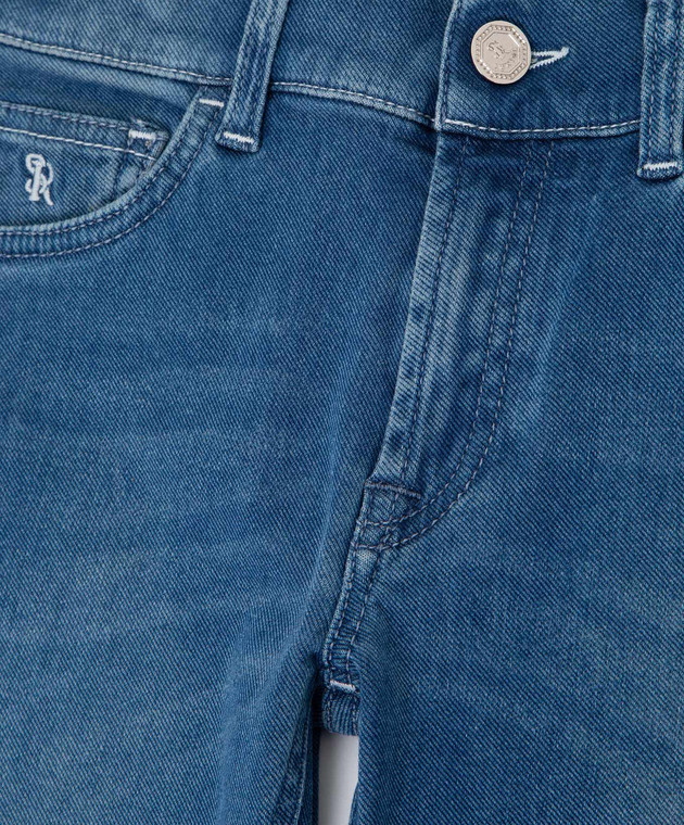 Stefano Ricci Детские синие джинсы с эффектом потертости YST72020101628 изображение 3