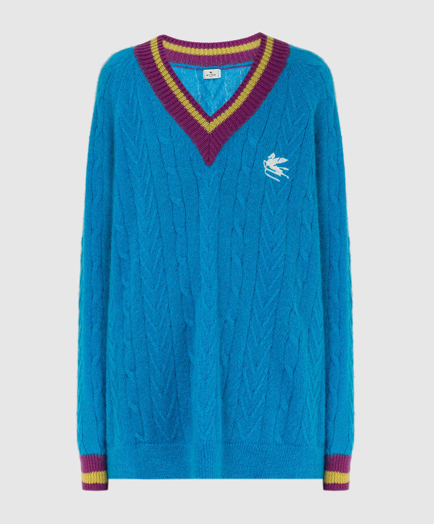 Etro Голубой пуловер с контрастными вставками D187369213