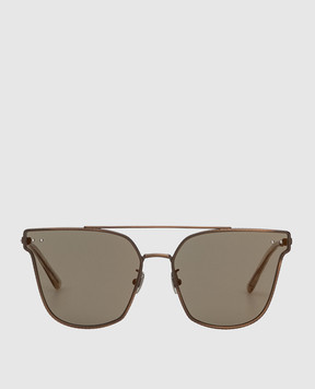 Bottega Veneta Бронзовые солнцезащитные очки с элементами Intrecciato BV0140S30001684
