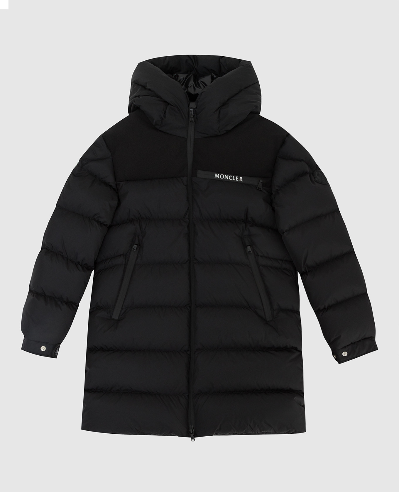 

Детская черная пуховая куртка с логотипом Moncler ENFANT, Черный, Куртки