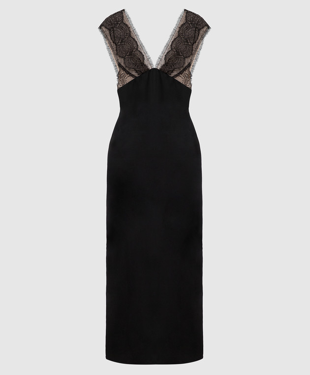 Victoria Beckham Черное платье с кружевом DRMID68100