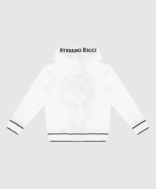 Stefano Ricci Детское белое худи с вышивкой KY11006FCCY20298 изображение 2