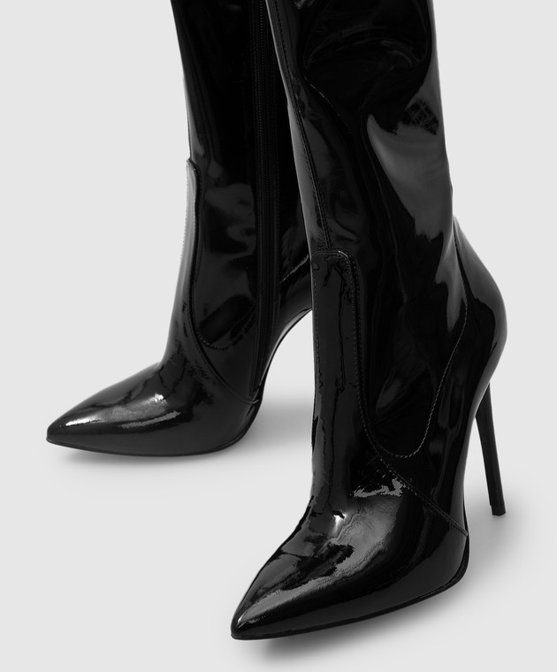 Babe Pay Pls НЕ включать Стас Черные лаковые ботфорты 0006261102215812 изображение 5