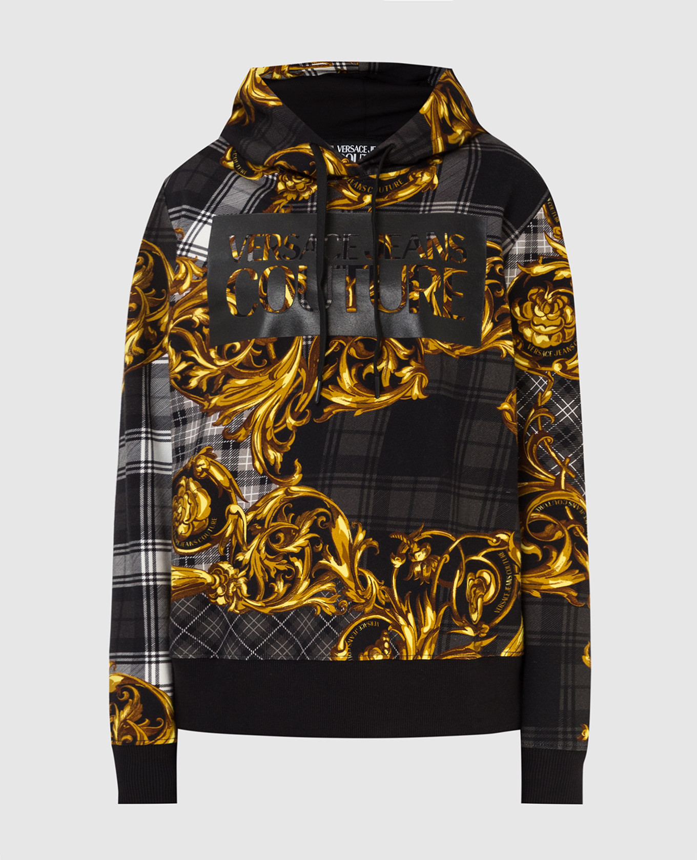 

Худи в принт Tartan Baroque, Черный, Худи