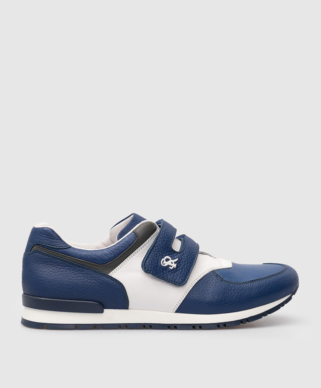 Stefano Ricci Children's blue leather sneakers YRU49G8059SKVT