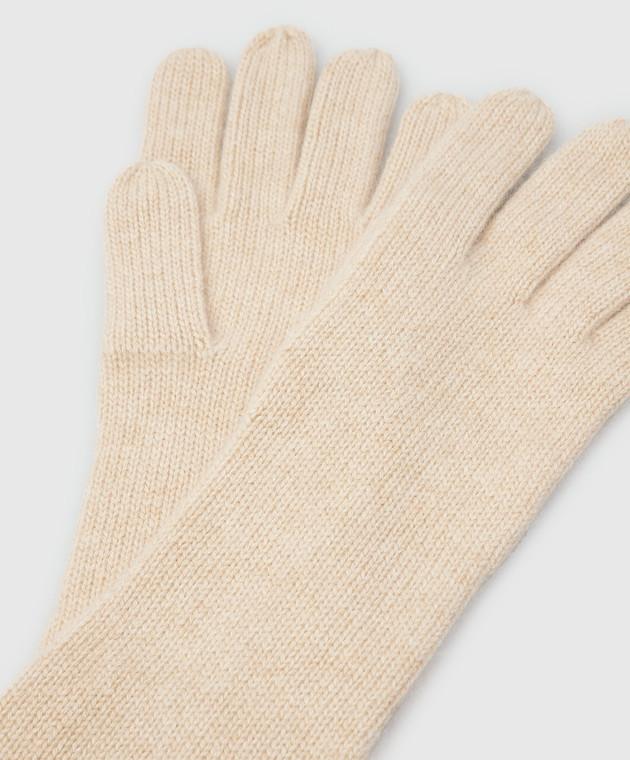 Toteme Светло-бежевые перчатки из кашемира 214898768 изображение 3