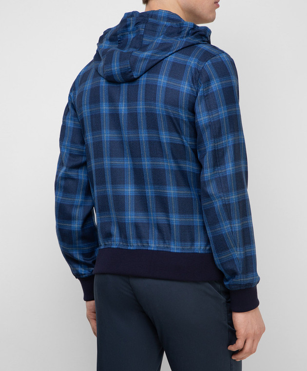 ISAIA Темно-синяя куртка из кашемира и шелка SU71099077T изображение 4