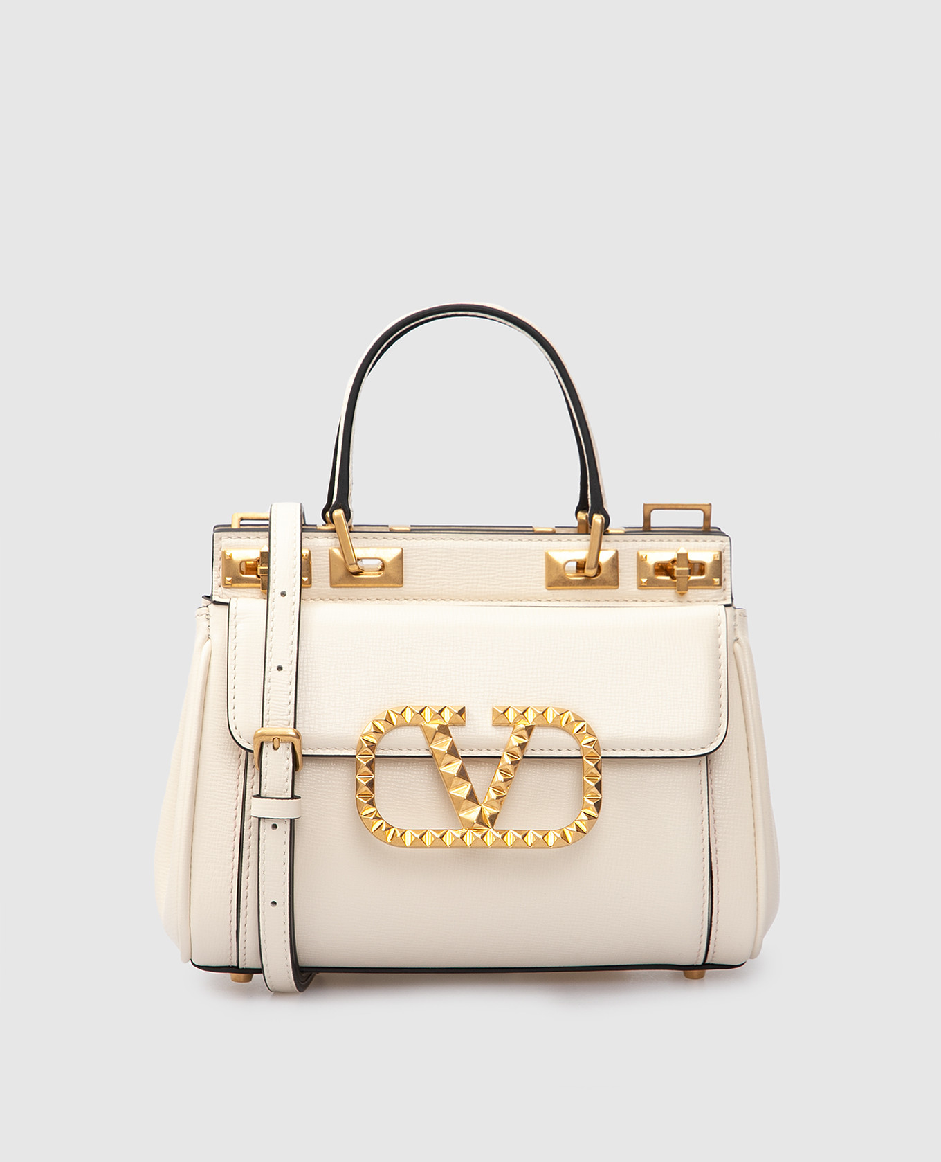 

Кожаная сумка мини Rockstud, Светло-бежевый, Сумки на плечо