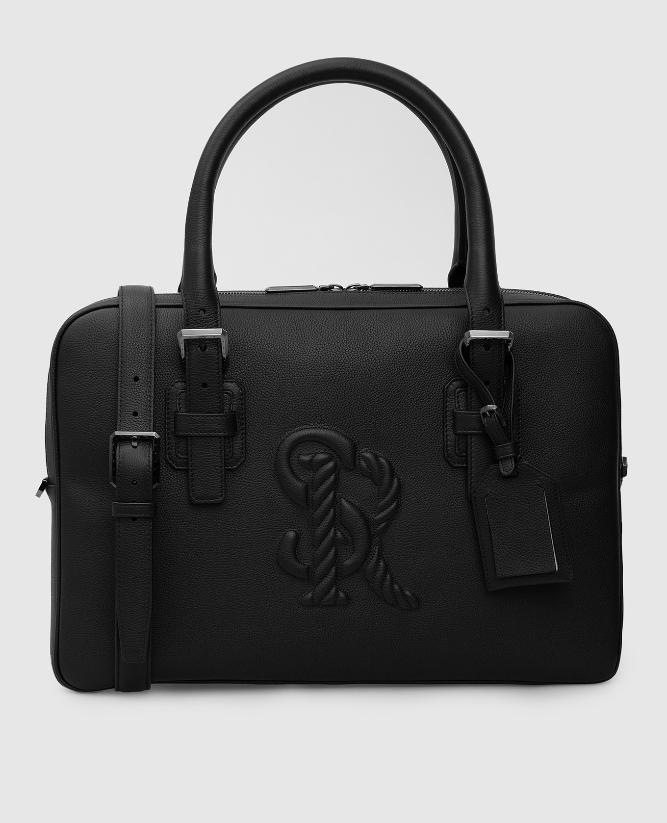 

Черная кожаная деловая сумка ручной работы, Черный, Сумки через плечо