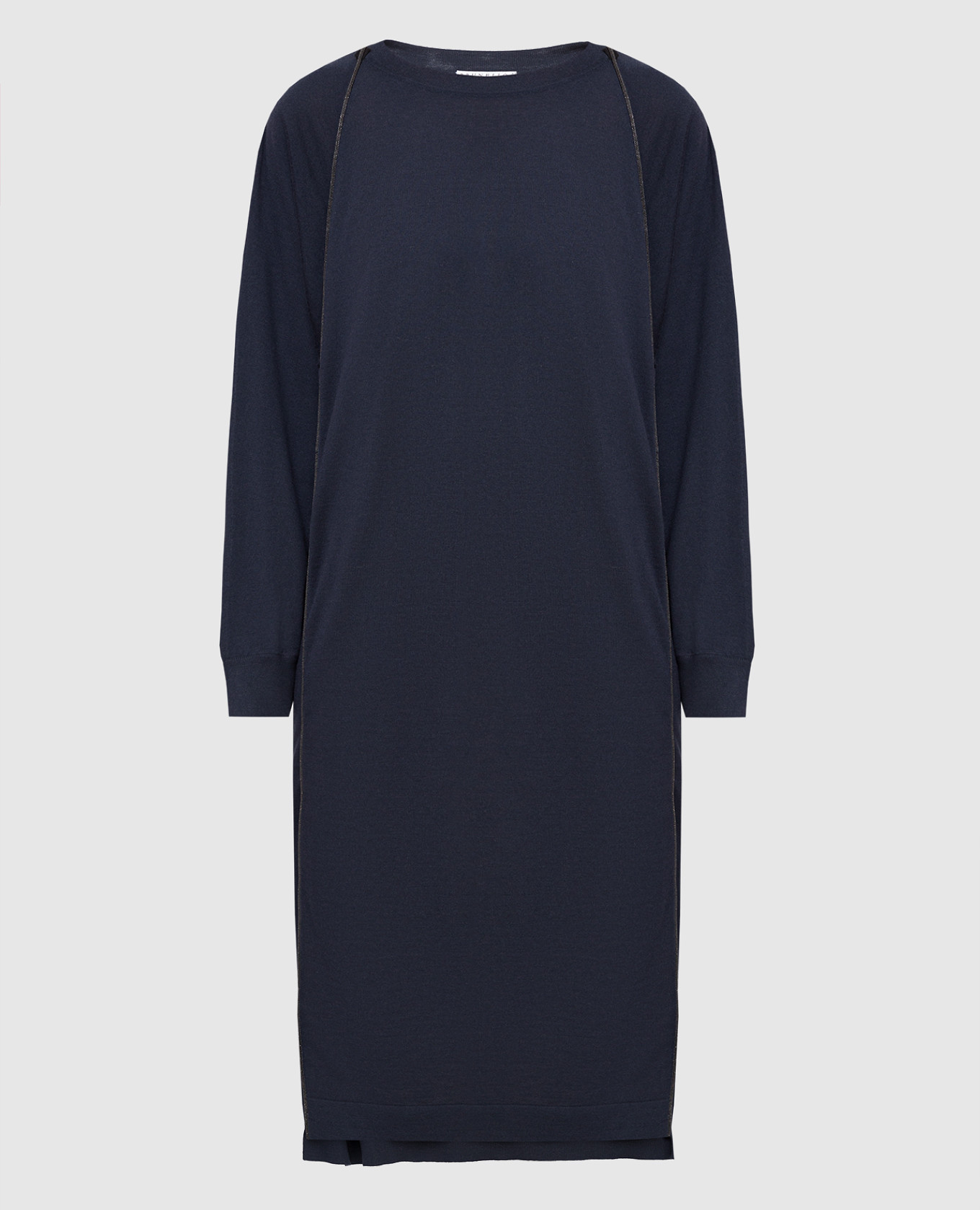 Navy blue wool and cashmere dress