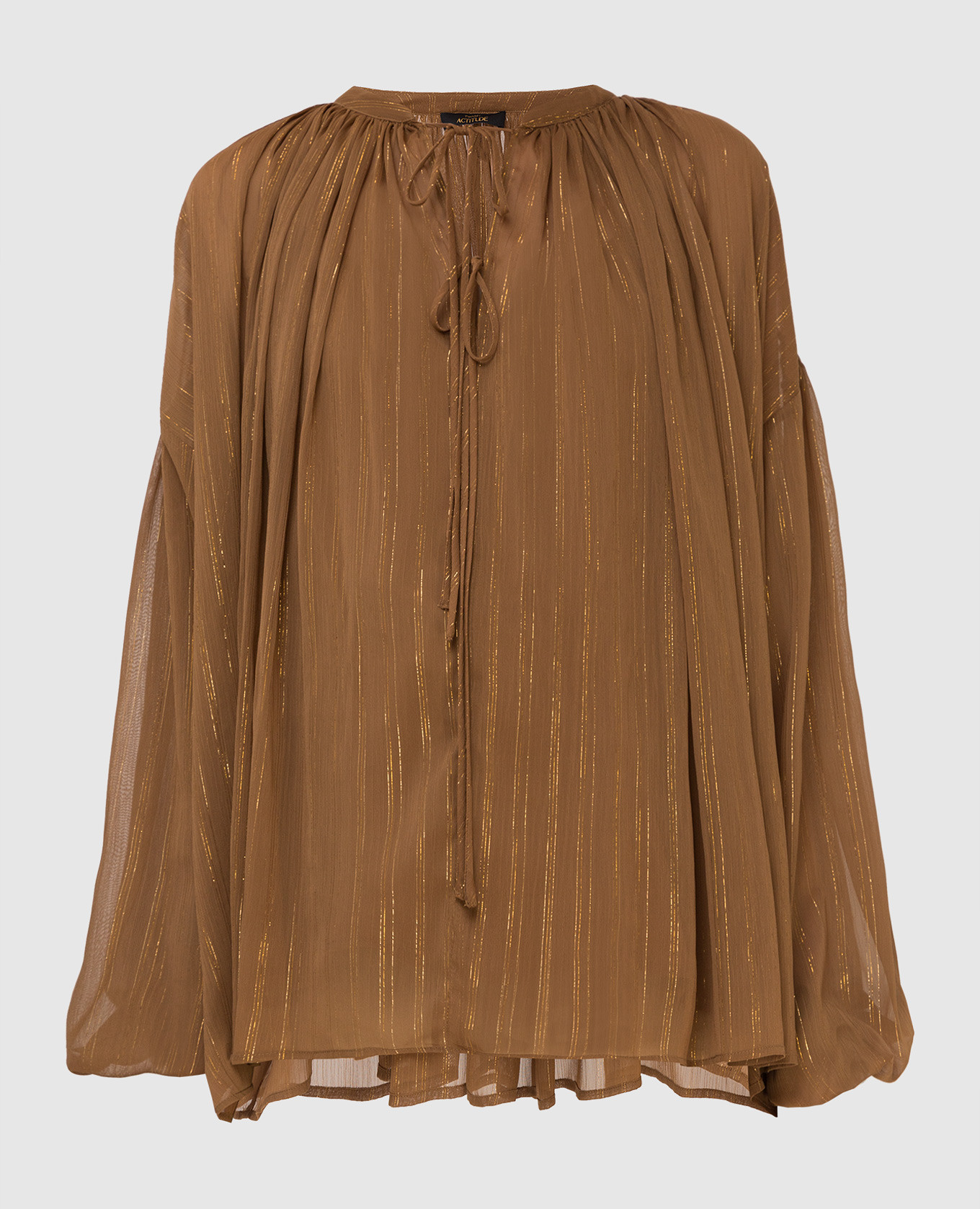 

Блуза oversize с люрексом, Бежевый, Блузы
