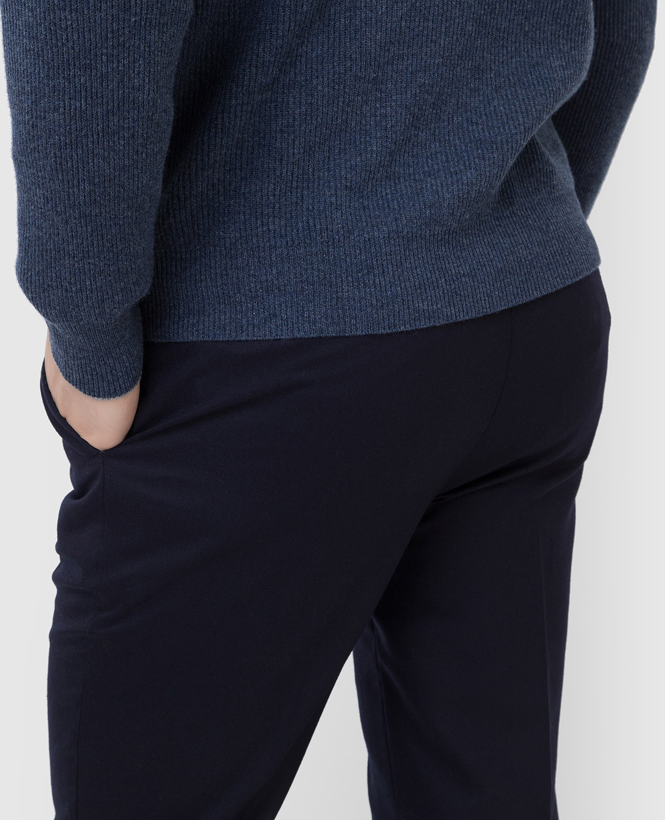 Brunello Cucinelli Темно-синие брюки из шерсти ME226E1450 изображение 5