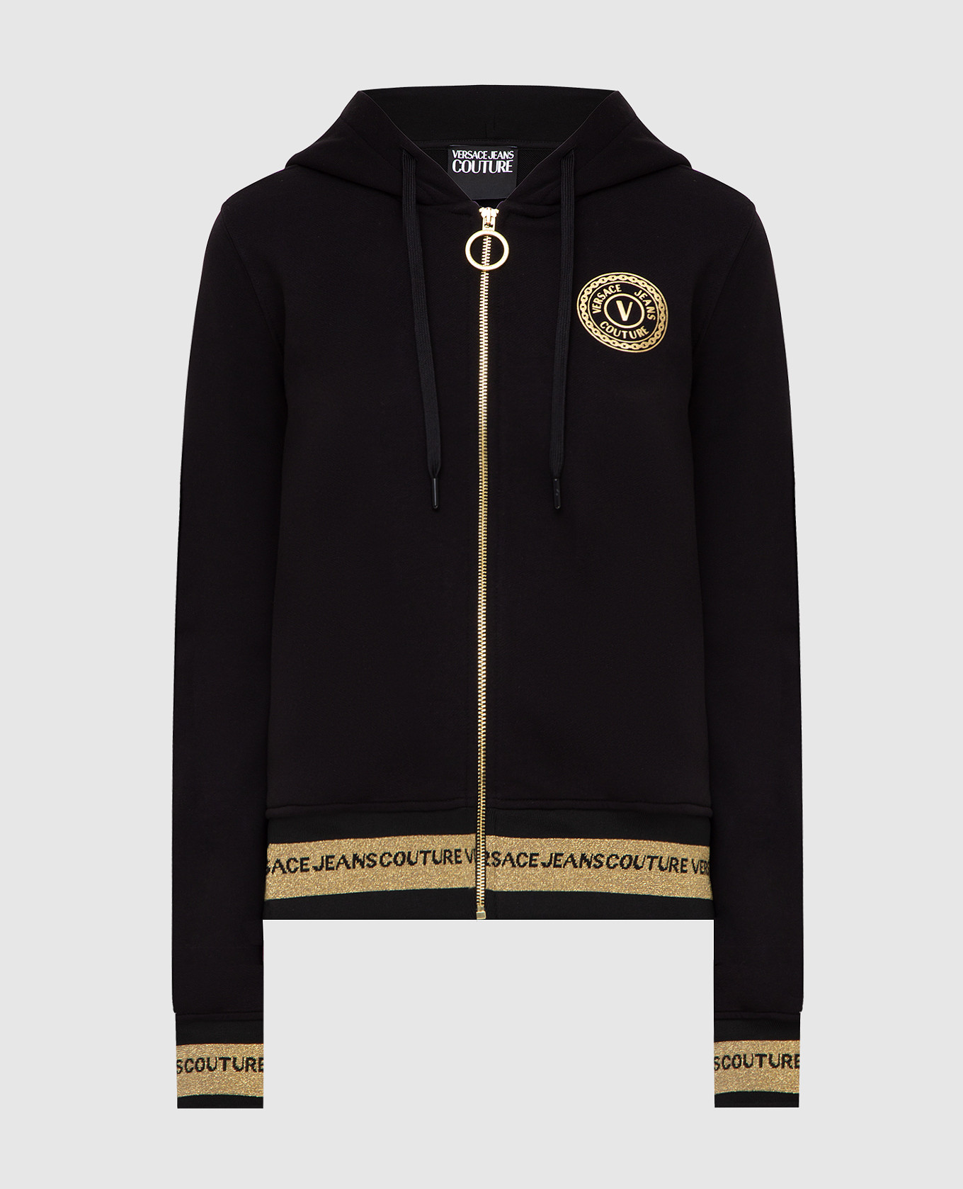 

Спортивная кофта с V-образной эмблемой Versace Jeans Couture, Черный, Спортивные кофты