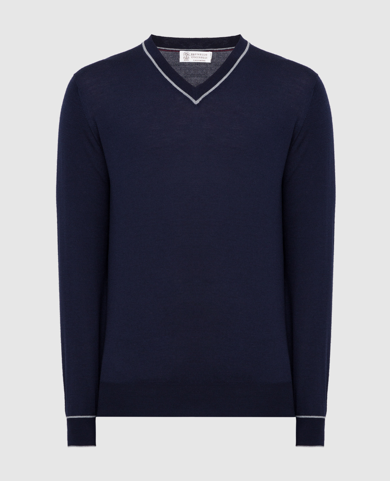 

Темно-синий пуловер из шерсти и кашемира Brunello Cucinelli, Тёмно-синий, Свитера