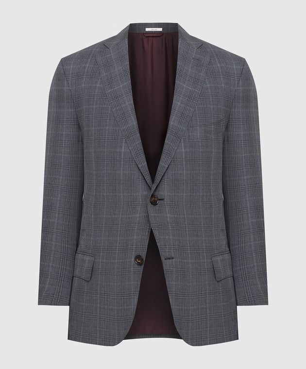 Luciano Barbera Серый пиджак из шерсти 5D201625171giacca