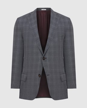 Luciano Barbera Серый пиджак из шерсти 5D201625171giacca