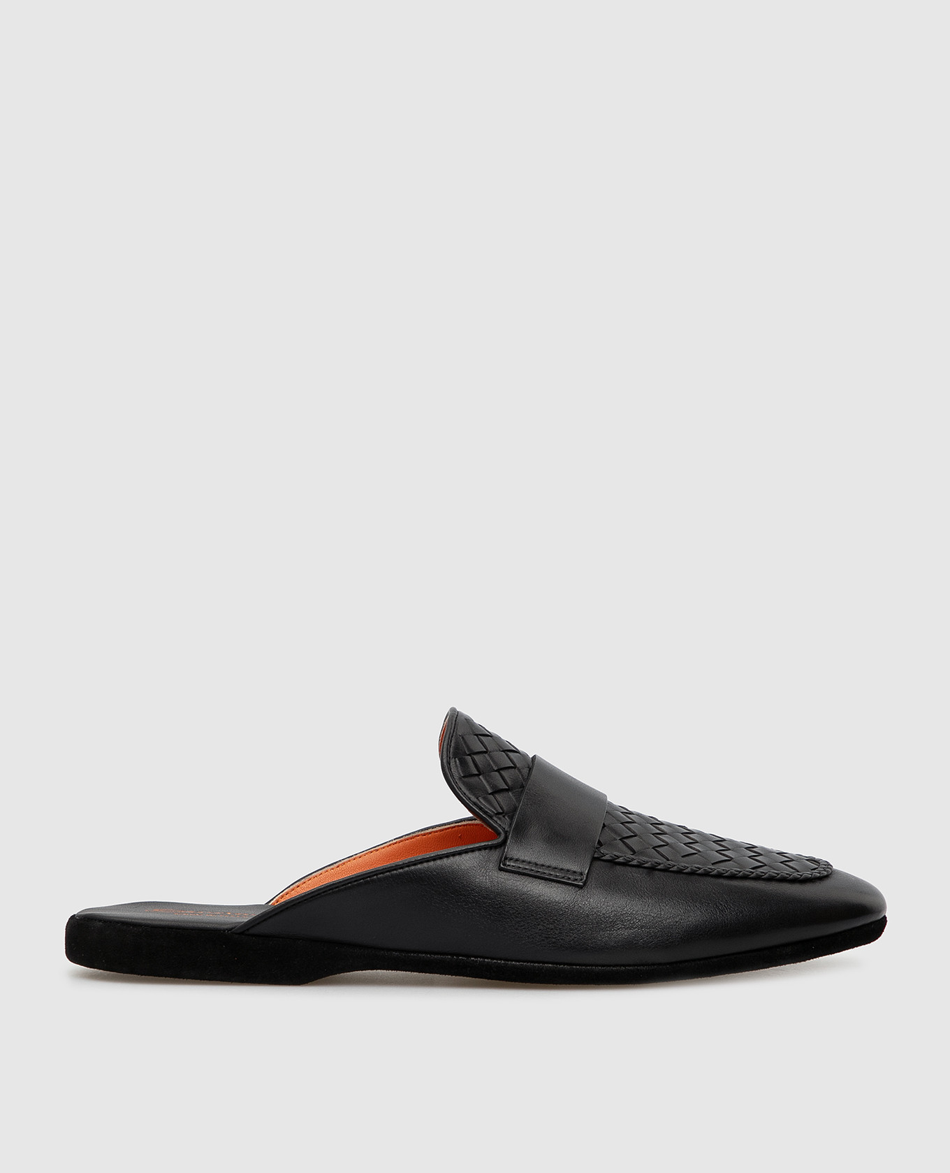 

Черные кожаные тапочки Santoni, Черный, Домашние тапочки