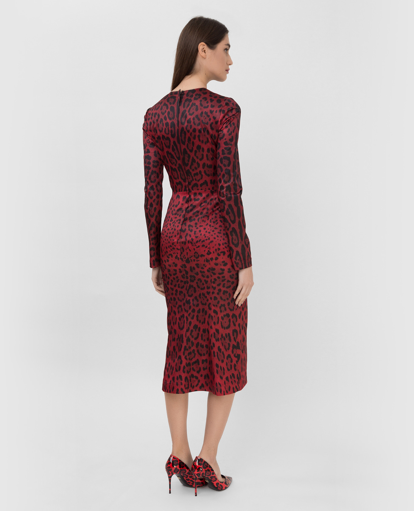 Dolce&Gabbana Платье миди в анималистичный принт F6W3TTFSSGW изображение 4