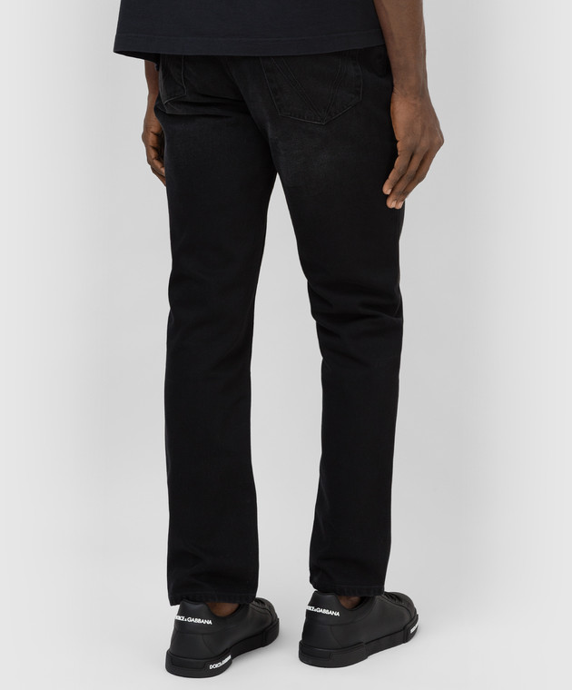 Vetements Чорні джинси з ефектом потертості WE52PA250B зображення 4