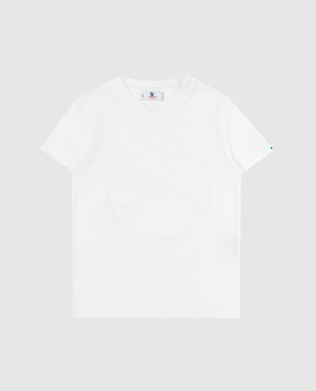 Stefano Ricci Дитяча біла футболка з вишивкою YNH9200050803
