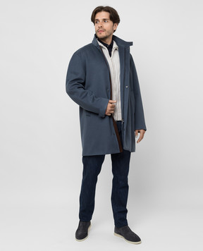 Loro Piana Серое пальто из кашемира FAL6974