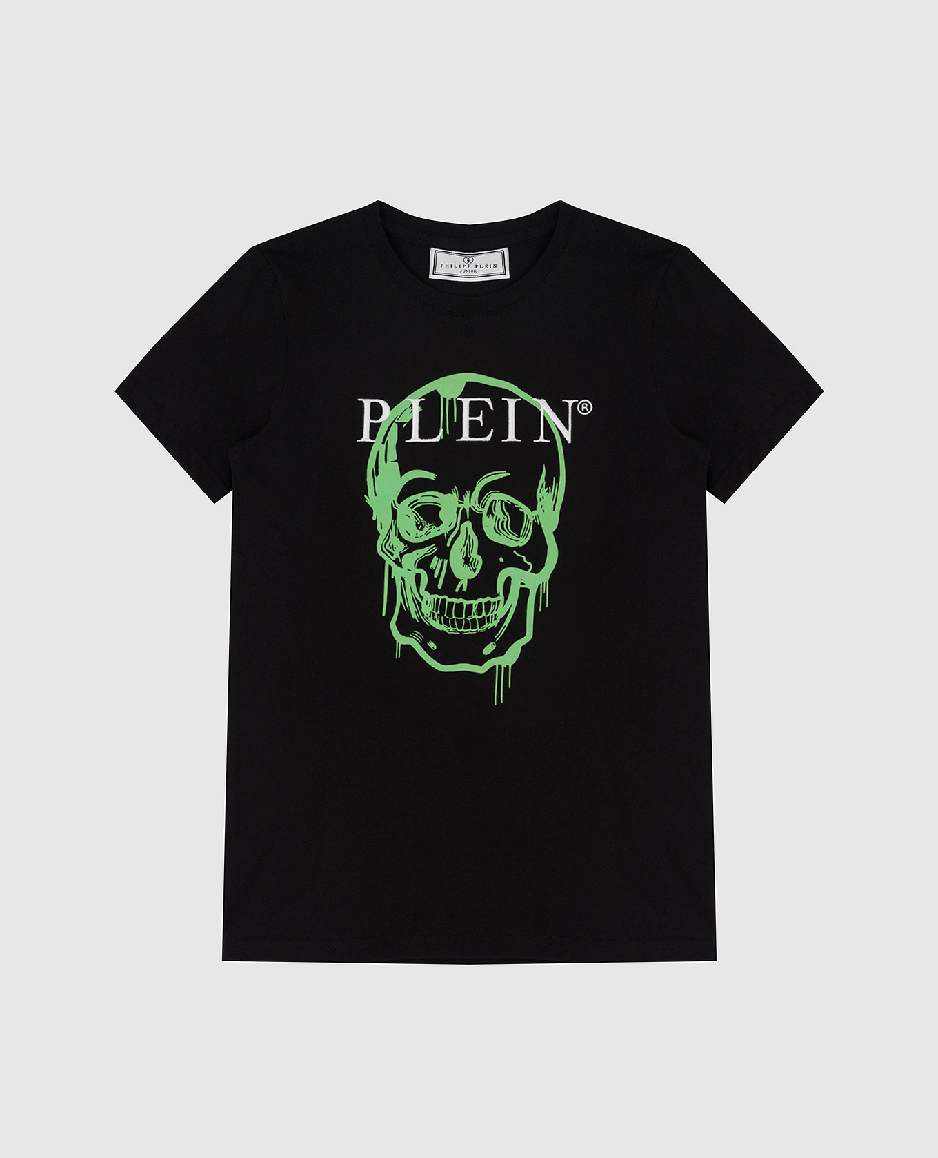 

Детская черная футболка с принтом Skull Philipp Plein, Черный, Футболки