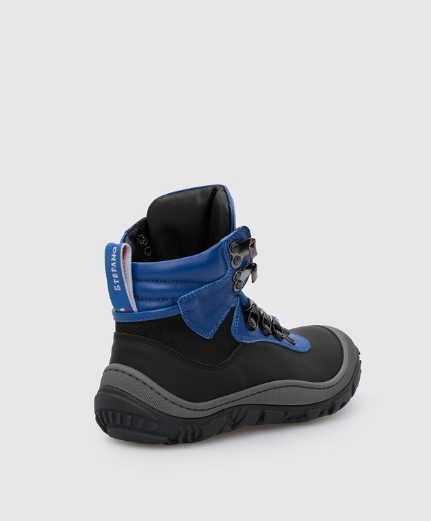 Stefano Ricci Детские синие ботинки с эмблемой YRU6SG800GOTEVH изображение 3