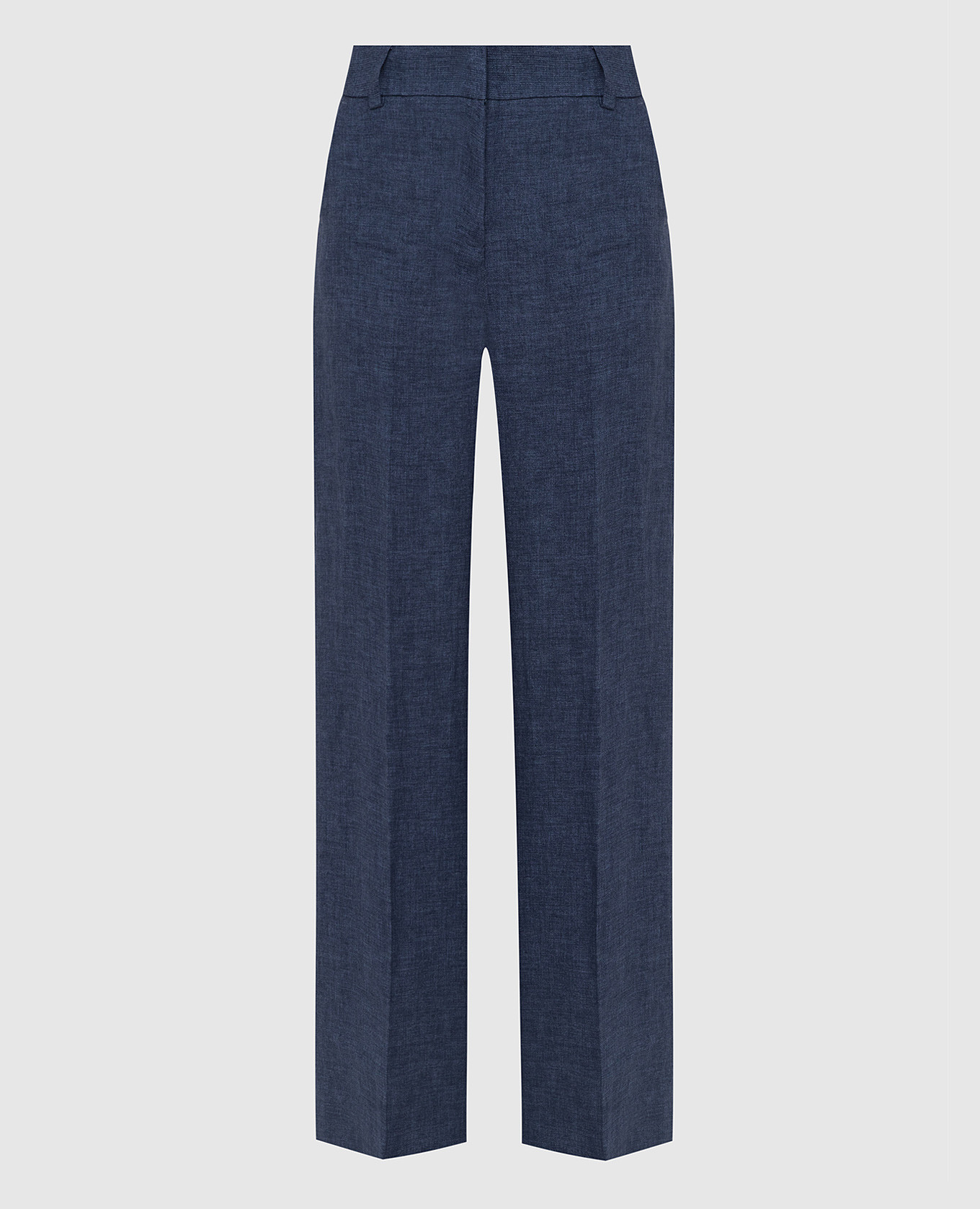 

Темно-синие брюки из льна Max Mara Weekend, Тёмно-синий, Повседневные брюки casual