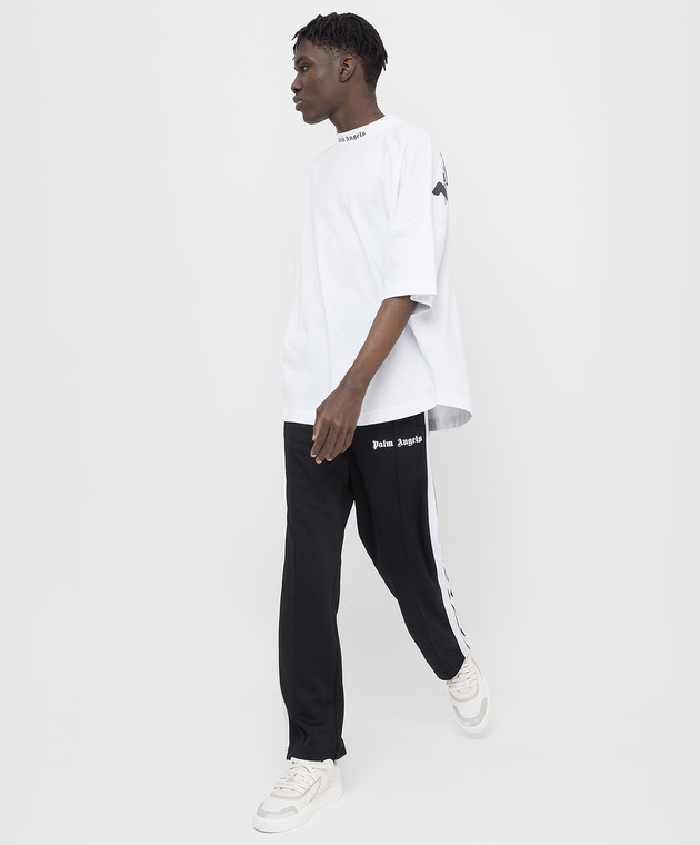Palm Angels Белая футболка с принтом логотипа PMAA002C99JER001 изображение 2