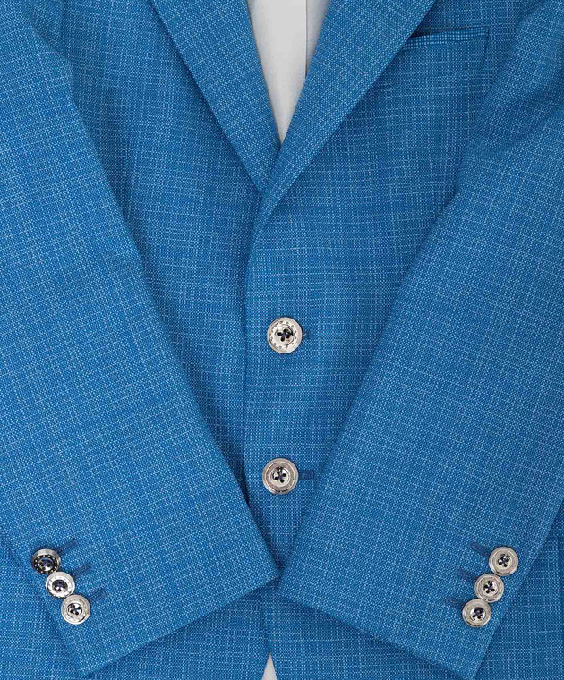Stefano Ricci Детский светло-синий пиджак из шерсти Y1RF371T01HC3605 изображение 3