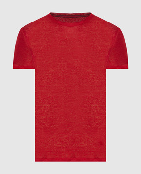 ISAIA Красная футболка из льна MC0154J0103
