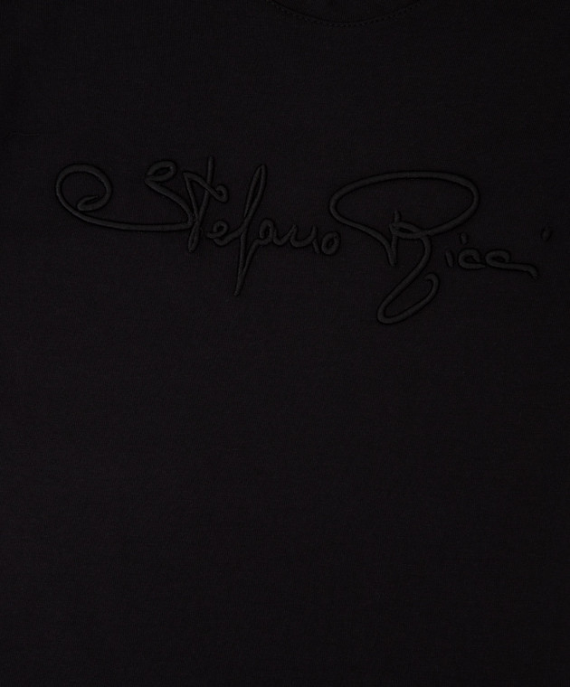Stefano Ricci Детская черная футболка с логотипом YNH0200240803 изображение 3
