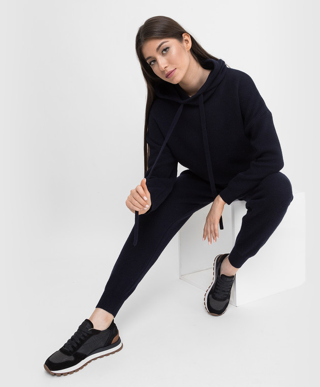 Max & Co Темно-синие джоггеры Scappato из шерсти SCAPPATO изображение 2