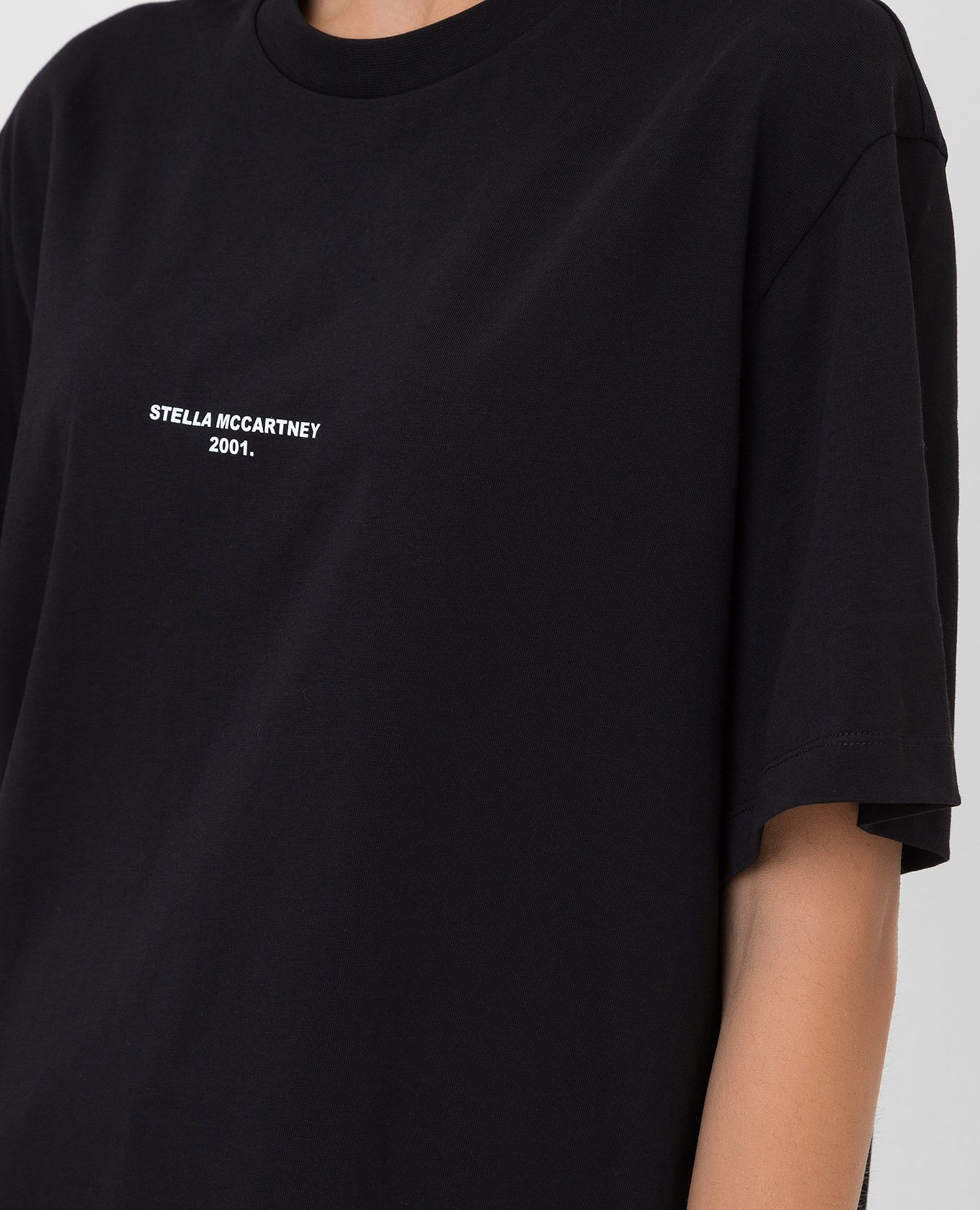 Stella McCartney Черная футболка с принтом логотипа 511240SMW21 изображение 5