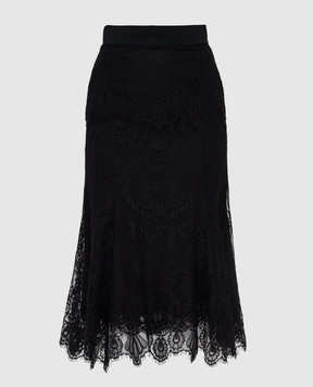 Dolce&Gabbana Черная юбка из кружева F4BQ3TFLMUV