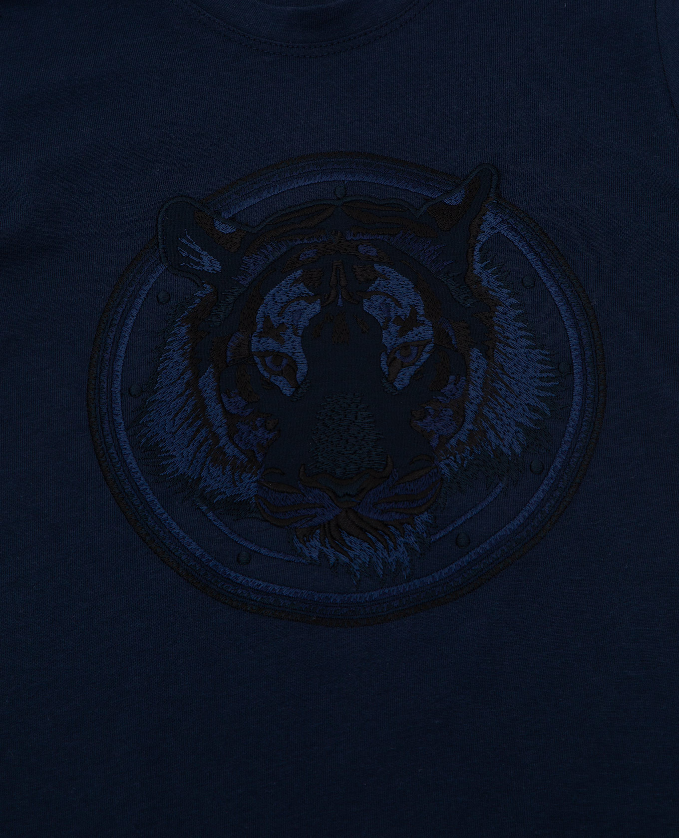 Stefano Ricci Детская темно-синяя футболка с вышивкой YNH8400180803 изображение 3