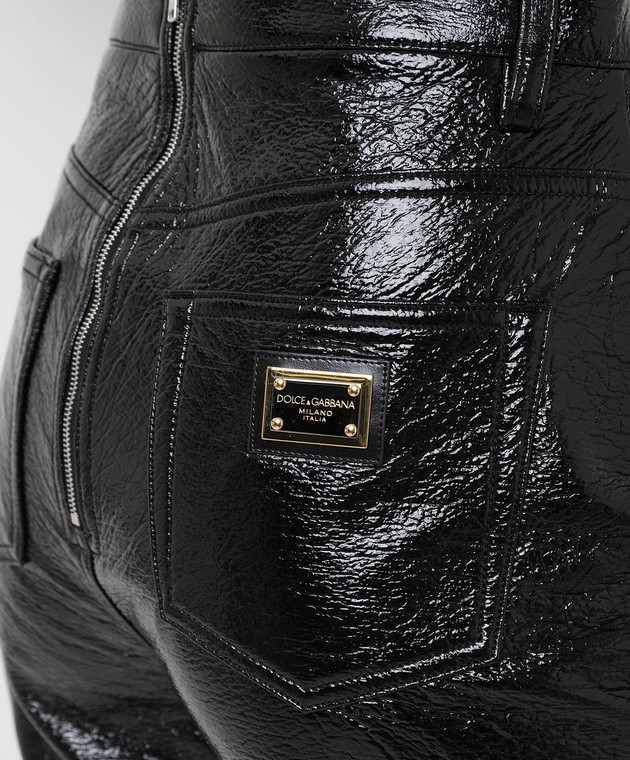 Dolce&Gabbana Лакові брюки на шнурівці FTB82TFU6XY зображення 5