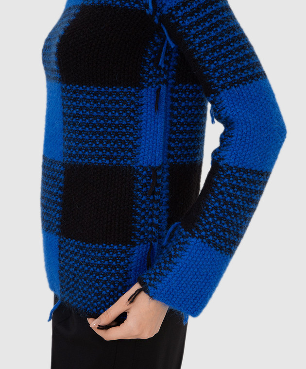 Red Valentino Синий свитер в клетку WR0KC10R66Q изображение 5