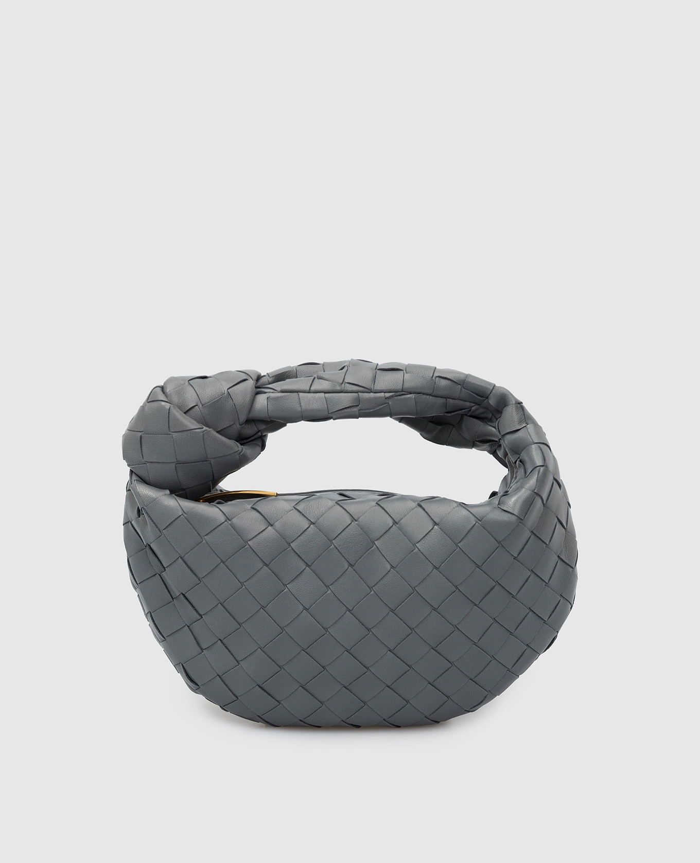 

Серая кожаная сумка-мини Jodie с плетением Bottega Veneta, Серый, Сумки