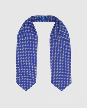 Stefano Ricci Дитячий синій шовковий краватка аскот у візерунок YASNG300