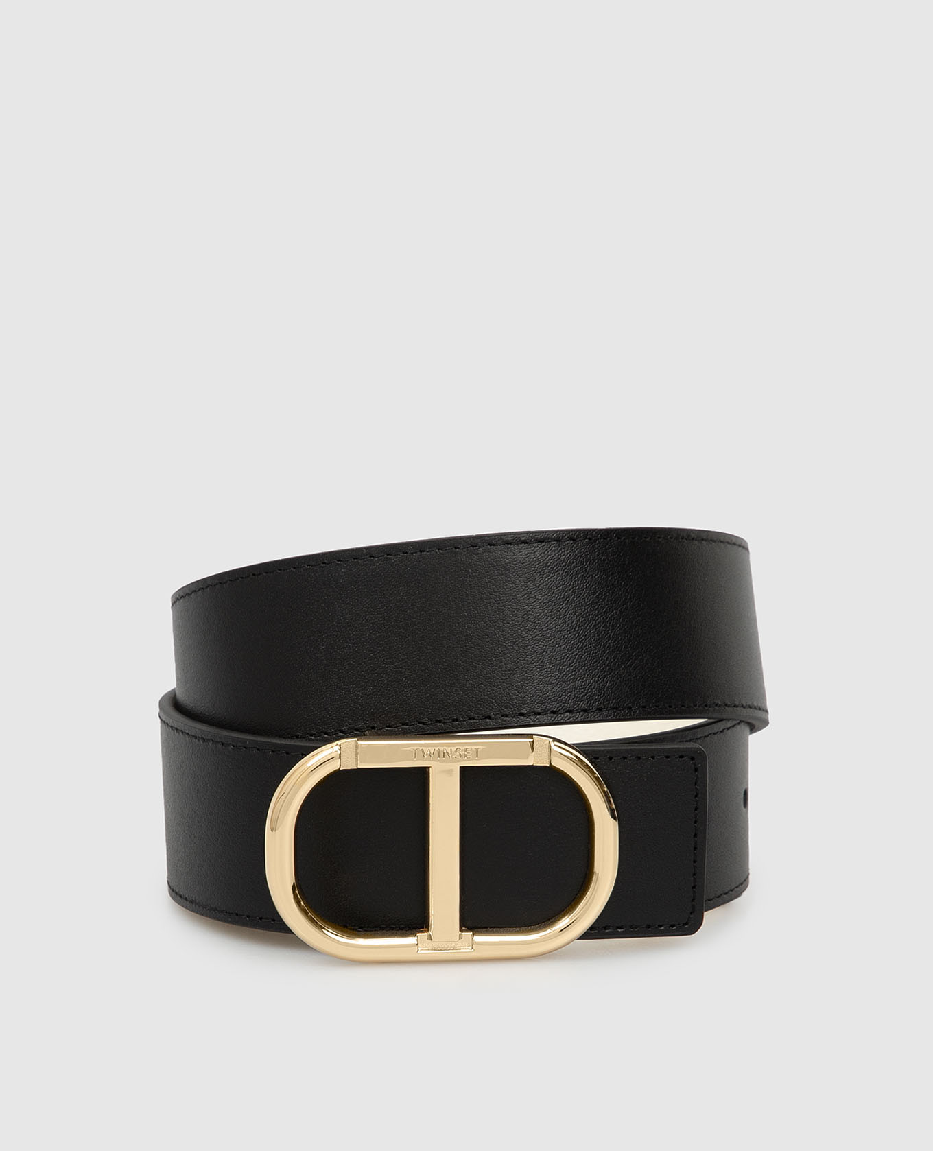 

Двусторонний кожаный пояс Twin Set, Черный, Ремни