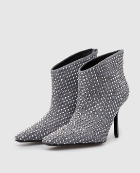 Eddy Daniele Серые замшевые ботильоны в кристаллы Swarovski EW21903