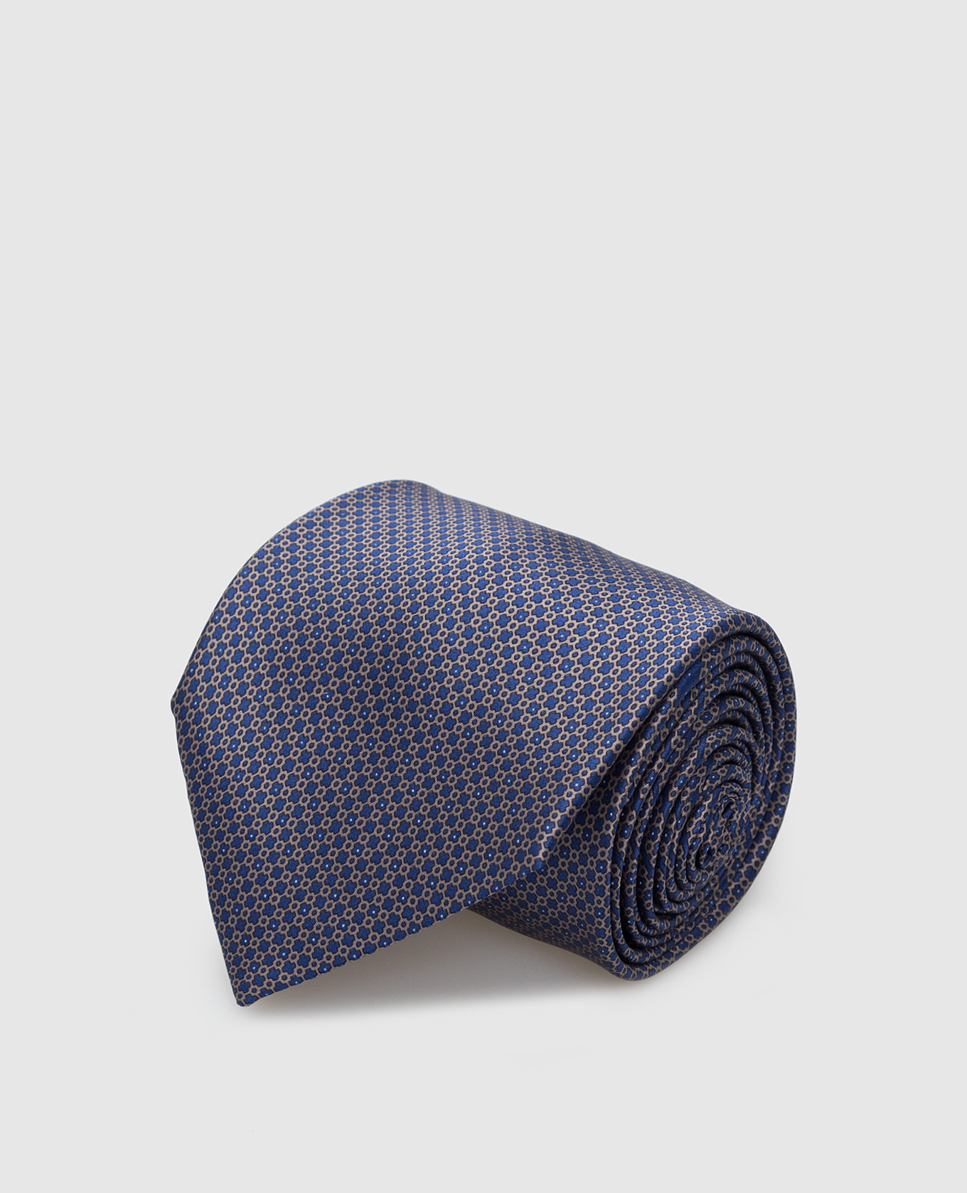 Серый шелковый галстук в узор паттерн