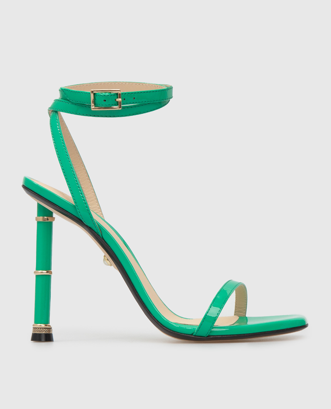 Melody green leather sandals