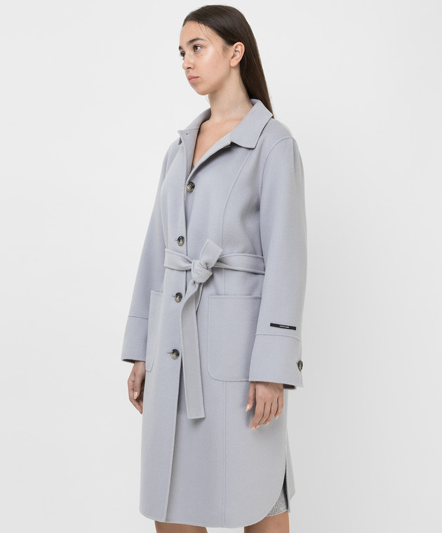 Marina Rinaldi Светло-серое пальто из  шерсти и кашемира TANGO изображение 3