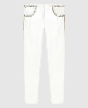 Roberto Cavalli Белые джинсы с кристаллами CKJ211